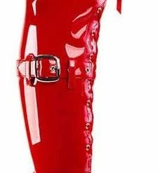 Pleaser SEDUCE-3028 (EU 39 = US 9) 5 Heel Ribbon Stretch Thigh High Boot W/ Grommet