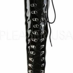 Adore-3063 Plateau Lak Overknee Laars Met Veters En Stiletto Hak Zwart - (EU 42,5 = US 12) - Pleaser -Dames-schoenen Verkoop 295x840 10