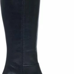 Manfield - Dames - Zwarte Hoge Laarzen Met Hak Met Smalle Schacht - Maat 37