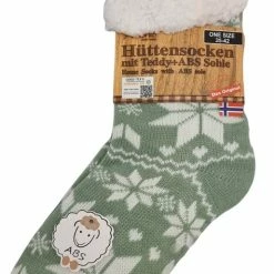 Antonio Huissokken - Hartjes En Sneeuwvlokken - Mint Groen - Dames - Antislip ABS - One Size (35-42) - Hüttensocken - Warme Sokken - Warme Huissok