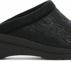 Rohde Vrouwen Suède Harde Zool Pantoffels / Open Sloffen - 2455 - Zwart - Maat 38