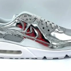 Nike Air Max 90 Metallic Pack 'Silver' - Sneakers - Unisex - Maat 44.5 - Zilver