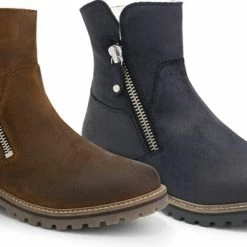 Travelin' Vartae Dames Enkellaarsjes - Winter Boots - Wax Suede Leer - Wol Gevoerd - Cognac - Maat 41 -Dames-schoenen Verkoop 550x345 6