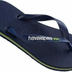 Havaianas Brasil Logo Unisex Slippers - Navy Blue - Maat 35/36 -Dames-schoenen Verkoop 550x348 6