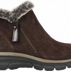 Skechers Easy Going High Zip Enkellaarsjes Bruin - Maat 40