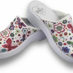 Medische Dames Klompen PU Zool - PU Klompen Met Kunststof Zool - Ziekenhuis Klompen - Zorgklompen - DINA CLOGS - Vlinderbloemetjes - Maat 41 -Dames-schoenen Verkoop 550x373 3