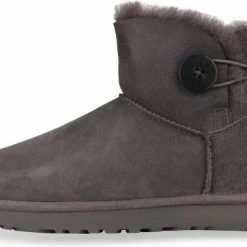 UGG - Dames Snowboots Mini Bailey Buttons II Grey - Grijs - Maat 38