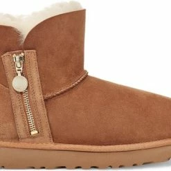 UGG Vrouwen Suède Enkellaarsjes / Laarzen / Damesschoenen 1112481 - Cognac - Maat 38.5