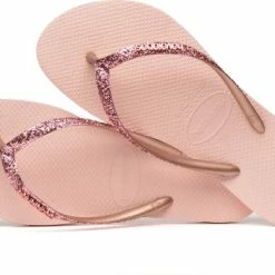 Havaianas Slim Glitter II Dames Slippers - Ballet Rose/ Golden Blush - Maat 37/38 -Dames-schoenen Verkoop 550x389 2