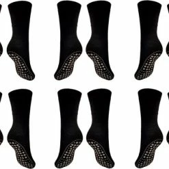 Belucci Anti Slip Huis-sokken Set Van 6 Paar Zwart Maat 39-42