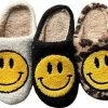 Badrock Smiley Sloffen – Unisex Pantoffels Smiley – Smiley Slippers - Sloffen – Zachte Pantoffels – Gekke Sloffen – Sloffen Dames & Heren – Zwart - Cadeau - Maat 41/42