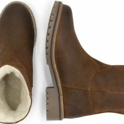 Travelin' Vartae Dames Enkellaarsjes - Winter Boots - Wax Suede Leer - Wol Gevoerd - Cognac - Maat 38 -Dames-schoenen Verkoop 550x450 5