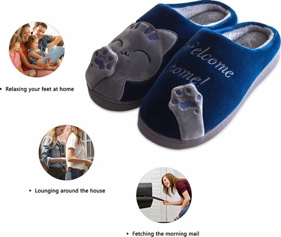 Geweo Home Sloffen - Open Sloffen - Kerstmis - Kerstfeest - Christmas Gift - Koraal Fleece Pantoffels Dames - Leuk Katje - Blauw - Maat 41/42 Geweo Home Sloffen - Open Sloffen - Kerstmis - Kerstfeest - Christmas Gift - Koraal Fleece Pantoffels Dames - Leuk Katje - Blauw - Maat 41/42 -Dames-schoenen Verkoop 550x464 1