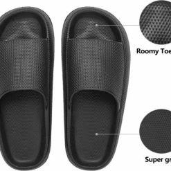 Geweo - Badslippers - EVA Slippers Heren Dames - Pillow Slides - Kerstmis - Kerstfeest - Christmas Gift - Unisex - Verdikte - Antislip - Lichtgewicht - Zwart - Maat 36/37 -Dames-schoenen Verkoop 550x468 14