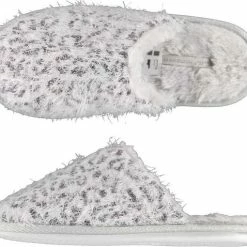 Apollo Grijze Panterprint/luipaardprint Instap Pantoffels/sloffen Voor Dames - Dierenprint Huissloffen Voor Vrouwen - Instappers - Instapsloffen/instappantoffels 39-40