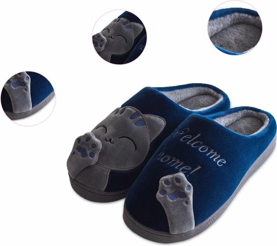 Geweo Home Sloffen - Open Sloffen - Kerstmis - Kerstfeest - Christmas Gift - Koraal Fleece Pantoffels Dames - Leuk Katje - Blauw - Maat 41/42 Geweo Home Sloffen - Open Sloffen - Kerstmis - Kerstfeest - Christmas Gift - Koraal Fleece Pantoffels Dames - Leuk Katje - Blauw - Maat 41/42 -Dames-schoenen Verkoop 550x489 5