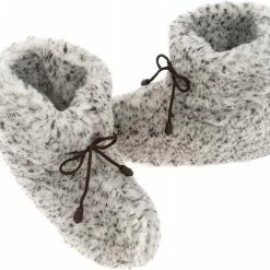 Oncedoce Wollen Sloffen - Winter Pantoffels 100% ECHT Lamswol En Leer - MAAT 44 - Leren Zooltjes – Veters - Handgemaakte Slofjes - Kleur Grijs Gemêleerd -Dames-schoenen Verkoop 550x499 6