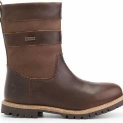 Travelin' Tallinn Dames Outdoorlaarzen - Waterdicht En Ademend - Wol Gevoerde Wandellaars - Donkerbruin Leer - Maat 43