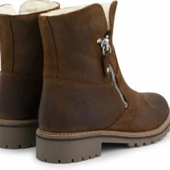 Travelin' Vartae Dames Enkellaarsjes - Winter Boots - Wax Suede Leer - Wol Gevoerd - Cognac - Maat 41 -Dames-schoenen Verkoop 550x502 8