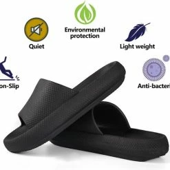 Geweo - Badslippers - EVA Slippers Heren Dames - Pillow Slides - Kerstmis - Kerstfeest - Christmas Gift - Unisex - Verdikte - Antislip - Lichtgewicht - Zwart - Maat 36/37 -Dames-schoenen Verkoop 550x517 8