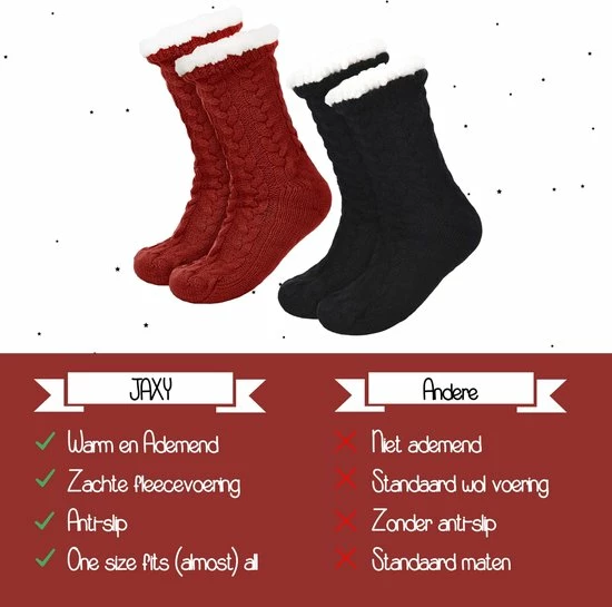 JAXY Huissokken - Huissokken Dames en Heren - Verwarmde sokken - Anti Slip Sokken - Fleece Sokken - Dikke Sokken - Fluffy Sokken - Slofsokken - Warme Sokken - Bedsokken - Gevoerde Sokken - Winter Sokken - 2 Paar - Zwart en Rood JAXY Huissokken - Huissokken Dames En Heren - Verwarmde Sokken - Anti Slip Sokken - Fleece Sokken - Dikke Sokken - Fluffy Sokken - Slofsokken - Warme Sokken - Bedsokken - Gevoerde Sokken - Winter Sokken - 2 Paar - Zwart En Rood -Dames-schoenen Verkoop 550x545 9