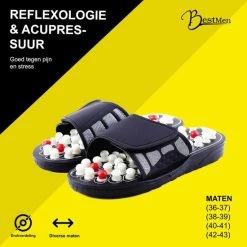 Massage Slippers Unisex Maat (42-43) - Voet Massage/Foot Massage - Acupunctuur Slipper - Gezondheidsslipper Dames/Heren - Acupunctuur - Zwart - BestMen® -Dames-schoenen Verkoop 550x550 116