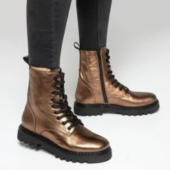 Ann Rocks Ann Rocks Veterboots Brons Leer - Maat 38 -Dames-schoenen Verkoop 550x550 27