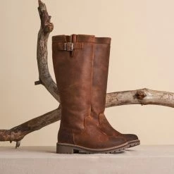 Travelin' Daneborg Hoge Dameslaarzen Winter - Wax Suede Leer - Wol Gevoerd - Cognac - Maat 41 -Dames-schoenen Verkoop 550x550 50