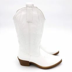WELOVESHOES® Dames Cowboylaarzen Met Hak - Imitatieleer - Wit - Maat 40 -Dames-schoenen Verkoop 550x550 61