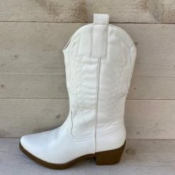 WELOVESHOES® Dames Cowboylaarzen Met Hak - Imitatieleer - Wit - Maat 40 -Dames-schoenen Verkoop 550x550 64