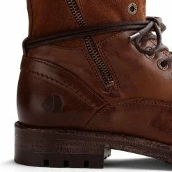 NoGRZ P.Post - Dames Leren Enkellaars - Winter Veterboots - Wol Gevoerd - Cognac - Maat 41 -Dames-schoenen Verkoop 550x561 4