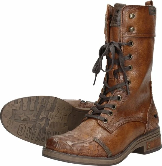 Mustang dames veterboot - Cognac - Maat 40 Mustang Dames Veterboot - Cognac - Maat 40 -Dames-schoenen Verkoop 550x561 6