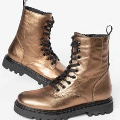 Ann Rocks Ann Rocks Veterboots Brons Leer - Maat 38 -Dames-schoenen Verkoop 550x570