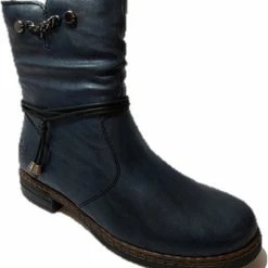 Rieker Korte Laars 75160-14 Blauw Warme Voering -Dames-schoenen Verkoop 550x606 2