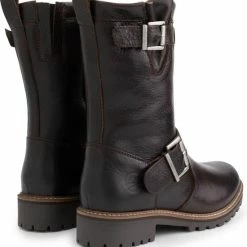 Travelin' Silkeborg Leren Dames Laarzen - Wol Gevoerde Biker Boots - Donkerbruin Leer - Maat 40 -Dames-schoenen Verkoop 550x610