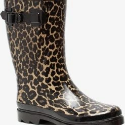 Mountain Peak Dames Regenlaarzen Met Luipaardprint - Bruin - Maat 36