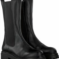 Cashott Vrouwen Leren Chelsea Boots / Laarzen / Damesschoenen 24204 - Zwart - Maat 38 -Dames-schoenen Verkoop 550x654 3