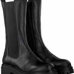 Cashott Vrouwen Leren Chelsea Boots / Laarzen / Damesschoenen 24204 - Zwart - Maat 38 -Dames-schoenen Verkoop 550x654 4