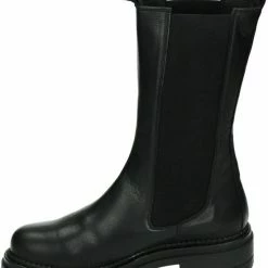 Cashott Vrouwen Leren Chelsea Boots / Laarzen / Damesschoenen 24204 - Zwart - Maat 38 -Dames-schoenen Verkoop 550x671 2