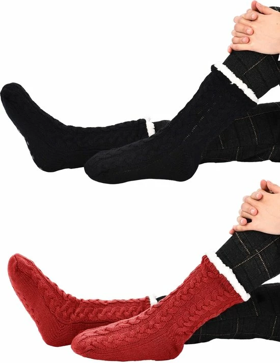 JAXY Huissokken - Huissokken Dames en Heren - Verwarmde sokken - Anti Slip Sokken - Fleece Sokken - Dikke Sokken - Fluffy Sokken - Slofsokken - Warme Sokken - Bedsokken - Gevoerde Sokken - Winter Sokken - 2 Paar - Zwart en Rood JAXY Huissokken - Huissokken Dames En Heren - Verwarmde Sokken - Anti Slip Sokken - Fleece Sokken - Dikke Sokken - Fluffy Sokken - Slofsokken - Warme Sokken - Bedsokken - Gevoerde Sokken - Winter Sokken - 2 Paar - Zwart En Rood -Dames-schoenen Verkoop 550x714 2