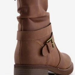 Blue Box Dames Enkellaarsjes - Cognac - Maat 41 -Dames-schoenen Verkoop 550x728 3