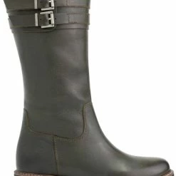 Travelin' Solstad Leren Dames Laarzen - Wol Gevoerde Laars - Olijfgroen/Legergroen Leer - Maat 40