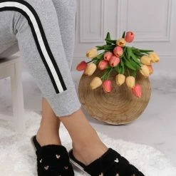 Mickey Disney Mouse - Zwarte Damespantoffels / Sloffen, Gewatteerd, Comfortabel / 38-39 -Dames-schoenen Verkoop 550x733 13