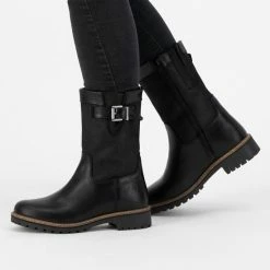 Travelin' Gyland Leren Dames Laarzen - Wol Gevoerde Laars - Zwart Leer - Maat 39 -Dames-schoenen Verkoop 550x793 10