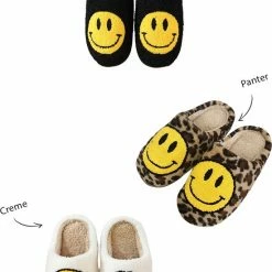 Badrock Smiley Sloffen – Unisex Pantoffels Smiley – Smiley Slippers - Sloffen – Zachte Pantoffels – Gekke Sloffen – Sloffen Dames & Heren – Zwart - Cadeau - Maat 41/42 -Dames-schoenen Verkoop 550x813 4